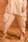 Divya Aggarwal_Ivory Chanderi Silk Embellished Phoenix V Neck Orion Kaftan And Dhoti Pant Set _Online_at_Aza_Fashions