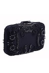 Buy_JASBIR GILL_Black Bead Paisley Embroidered Box Clutch _at_Aza_Fashions