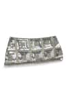 Shop_JASBIR GILL_Silver Embellished Sequin Square Clutch _at_Aza_Fashions