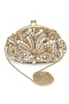 Buy_JASBIR GILL_Gold Embroidery Pearl And Sequin Framed Purse _at_Aza_Fashions