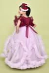 Shop_Banana Bee_Purple Net Lining Cotton Embellished Ruffled Gown With Hair Pin_at_Aza_Fashions