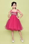 Buy_Samyukta Singhania_Pink Cotton, Net Sequins, Pearls Barbie Dress _at_Aza_Fashions