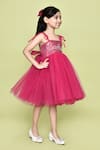 Buy_Samyukta Singhania_Pink Cotton, Net Sequins, Pearls Barbie Dress _Online_at_Aza_Fashions