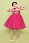 Shop_Samyukta Singhania_Pink Cotton, Net Sequins, Pearls Barbie Dress _Online_at_Aza_Fashions