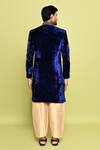 Shop_Arihant Rai Sinha_Blue Velvet, Silk Sequins Embroidered Sleeve Sherwani With Pant _at_Aza_Fashions