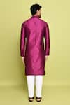 Shop_Arihant Rai Sinha_Purple Raw Silk Solid Front Placket Kurta With Pant _at_Aza_Fashions