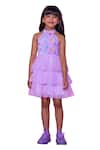 Buy_LIL DRAMA_Purple Printed Velvet Barbie Star Ruffle Tiered Dress _Online_at_Aza_Fashions