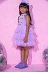 Shop_LIL DRAMA_Purple Printed Velvet Barbie Star Ruffle Tiered Dress _Online_at_Aza_Fashions