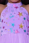 Buy_LIL DRAMA_Purple Printed Velvet Barbie Star Ruffle Tiered Dress 