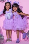 Shop_LIL DRAMA_Purple Printed Velvet Barbie Star Ruffle Tiered Dress 