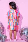 Shop_LIL DRAMA_Pink Satin Print Barbie A-line Dress_at_Aza_Fashions