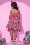 Shop_LIL DRAMA_Peach Jimmy Choo Shimmer Fabric Print Barbie Heart Layered Dress _at_Aza_Fashions