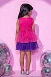 Shop_LIL DRAMA_Pink Plain Butter Crepe Embroidery Patch Barbie Layered Dress _at_Aza_Fashions