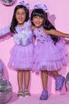 Shop_LIL DRAMA_Purple Fur Fabric Embroidery Patch Barbie Jacket Tiered Skirt Set 