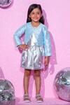 Buy_LIL DRAMA_Blue Fabric Shimmery Heart Rockstar Jacket Skirt Set_at_Aza_Fashions