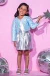 Buy_LIL DRAMA_Blue Fabric Shimmery Heart Rockstar Jacket Skirt Set_Online_at_Aza_Fashions