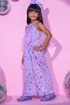 Shop_LIL DRAMA_Purple Printed Velvet Barbie Star Jumpsuit _Online_at_Aza_Fashions