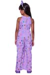 LIL DRAMA_Purple Printed Velvet Barbie Star Jumpsuit _at_Aza_Fashions