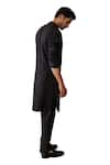 Buy_Ankit V Kapoor_Black Viscose Cotton Silk Embroidered Gohar And Thread Kurta & Churidar Set