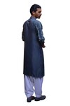 Buy_Ankit V Kapoor_Grey Pure Habutai Silk Embroidered Thread Jaisalmer Kurta And Pant Set_Online_at_Aza_Fashions