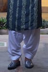 Shop_Ankit V Kapoor_Grey Pure Habutai Silk Embroidered Thread Jaisalmer Kurta And Pant Set
