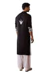 Buy_Ankit V Kapoor_Black Silk Chanderi Embroidered Mirror Juna Work Kurta And Salwar Set 