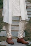 Buy_Ankit V Kapoor_Ivory Viscose Silk Georgette Embroidered Ranbir And Thread Kurta Salwar Set_Online_at_Aza_Fashions