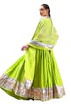 Shop_POMCHA JAIPUR_Green Lehenga And Blouse Cotton Embellished Gota Round Set_Online_at_Aza_Fashions