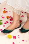 Buy_Yassio_Green Thread Inaya Embroidered Juttis _at_Aza_Fashions