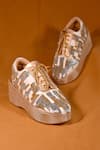 Buy_AROUND ALWAYS_Gold Sequin Versa Embroidered Sneakers _at_Aza_Fashions