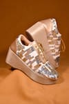 Buy_AROUND ALWAYS_Gold Sequin Versa Embroidered Sneakers _Online_at_Aza_Fashions