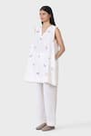 Buy_LAITE_White 70% Cotton Embroidered Lake Garden Floral Tunic With Pant  _Online_at_Aza_Fashions