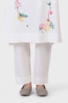 LAITE_White 70% Cotton Embroidered Pear Garden Floral Kurta With Pant  _Online_at_Aza_Fashions