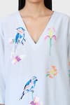 Shop_LAITE_Blue 70% Cotton Embroidered Thread Robin Garden Kurta With Pant  _Online_at_Aza_Fashions