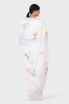 Shop_LAITE_White 70% Cotton Embroidered Thread Pear Garden Floral Saree  _at_Aza_Fashions