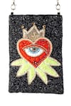 Buy_Gin & Tonic_Black Embellished Heart Sling Bag _at_Aza_Fashions