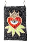 Shop_Gin & Tonic_Black Embellished Heart Sling Bag _at_Aza_Fashions