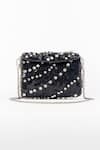 Buy_GINN AND TONIK_Black Embellished Jewel Stripe Sling Bag _at_Aza_Fashions