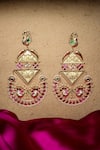 Buy_Nayaab by Sonia_Gold Plated Stone Gauri Rani Studded Geometric Chandbalis _at_Aza_Fashions