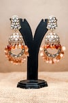 Shop_Nayaab by Sonia_Gold Plated Polki Nawabi Studded Chandbali Jhumkas _at_Aza_Fashions