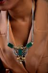 Neeta Boochra_Onyx Wildlife Fusion Studded Carved Pendant Necklace _Online_at_Aza_Fashions