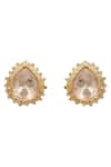 Buy_Neeta Boochra_Gold Plated Moissanite Polki Maharaja Swarna Embellished Studs _Online_at_Aza_Fashions