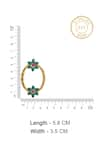 Buy_Neeta Boochra_Green Stone Oval Shaped Earrings _Online_at_Aza_Fashions