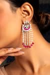 Neeta Boochra_Pink Kundan Sone Ki Gulaabi Embellished Chandbalis _at_Aza_Fashions