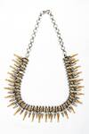 Neeta Boochra_Gold Plated Crystal Embellished Necklace _Online_at_Aza_Fashions