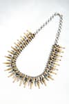 Shop_Neeta Boochra_Gold Plated Crystal Embellished Necklace _Online_at_Aza_Fashions