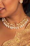 Buy_Neeta Boochra_Gold Plated Pearl Pearlescent Elegance Choker _at_Aza_Fashions