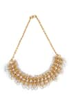 Neeta Boochra_Gold Plated Pearl Pearlescent Elegance Choker _Online_at_Aza_Fashions