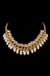 Neeta Boochra_Gold Plated Pearl Pearlescent Elegance Choker _at_Aza_Fashions