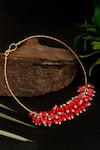 Shop_Neeta Boochra_Red Bead Embellished Hasli Necklace _at_Aza_Fashions